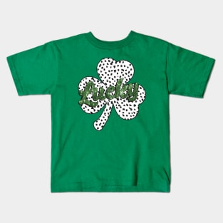 St Patrick Day, Clover, Lucky Clover, Faux Sequins Patricks Day Kids T-Shirt